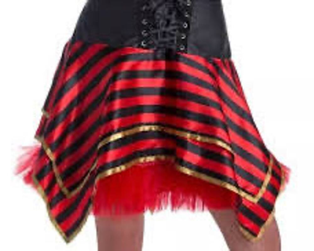 Pirate Tutu Red and Black Costume Skirt Sz Adult